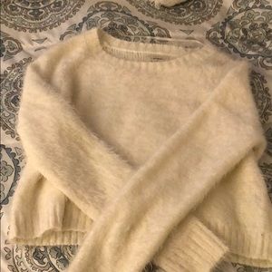 Fuzzy crop sweater